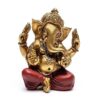Statue du dieu hindou Ganesh doré en résine finement sculptée et peinte